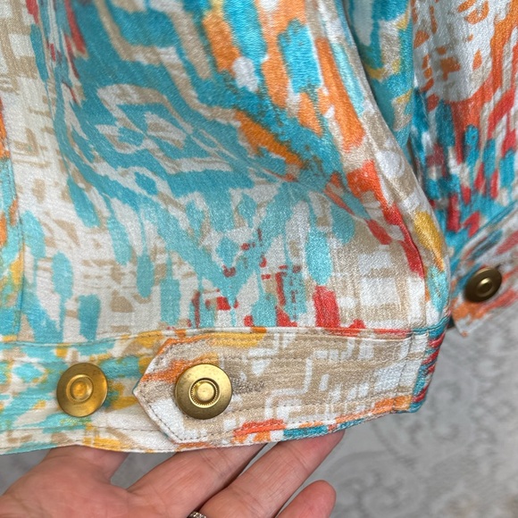 Ruby Rd. Multicolor Ikat Print Jacket – Size 12 - Picture 3 of 5